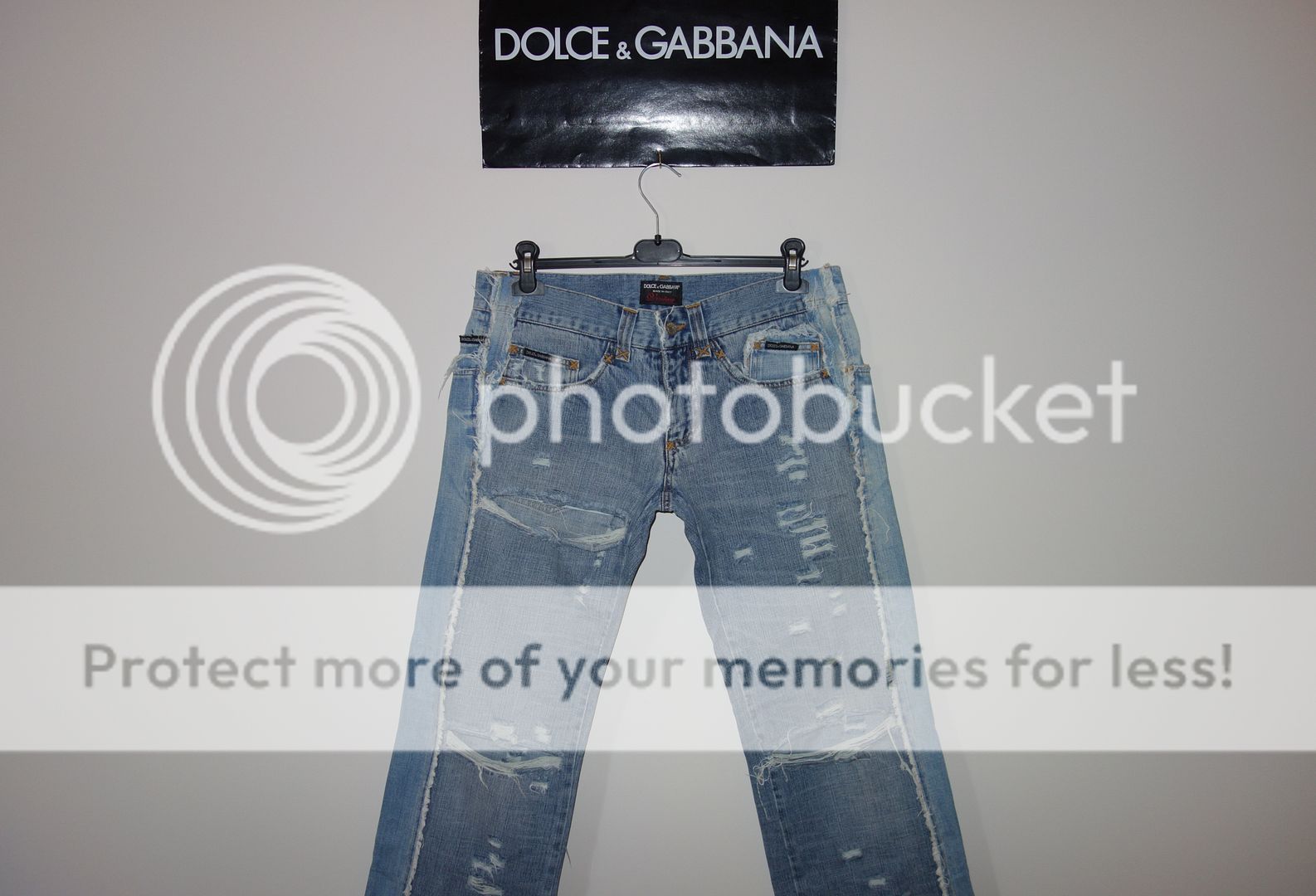 Dolce&Gabbana Black Label Runway BECKHAM 7 Logo Plate Jeans 46 IT